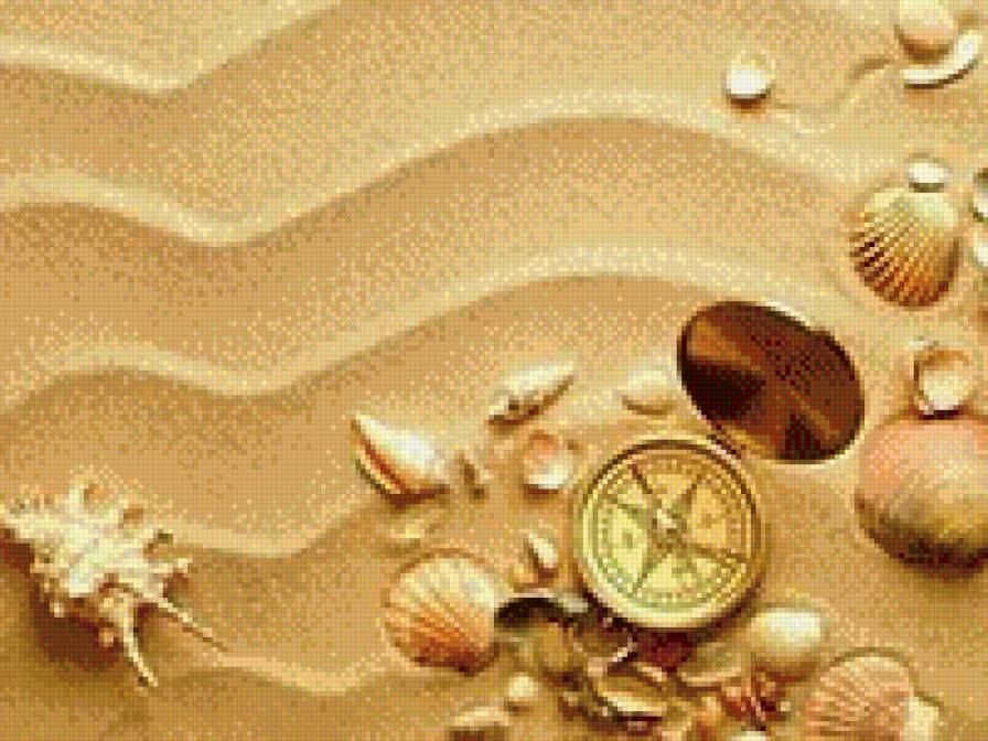 ракушки на песке - предпросмотр