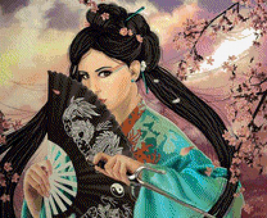 девушка с веером - разное, девушка - предпросмотр