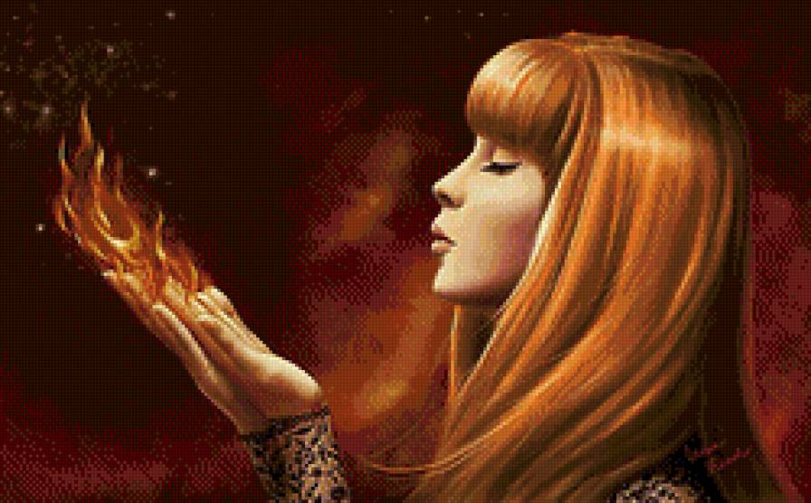 Женщина с огнем - огонь, девушка - предпросмотр