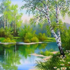 Схема вышивки «русский пейзаж»