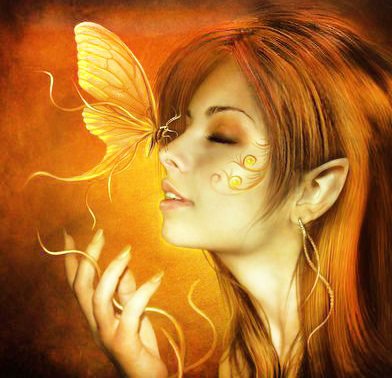 девушка с бабочкой - оригинал