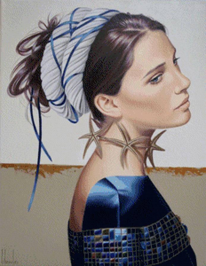 девушка в синем - портрет, романтика, девушка - предпросмотр