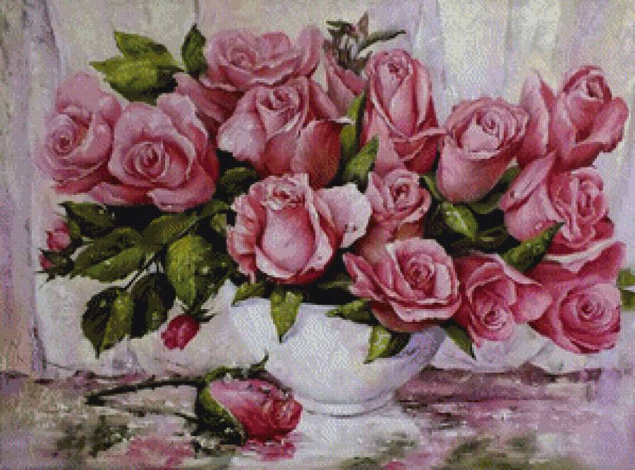 букет роз - ваза, цветы - предпросмотр