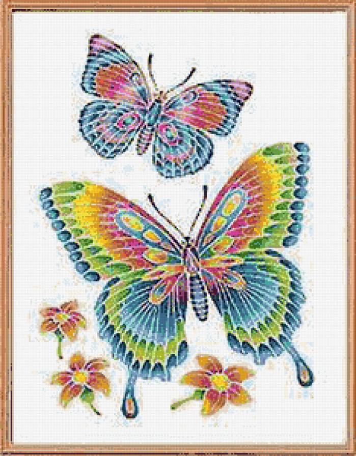 бабочки - цветы - предпросмотр