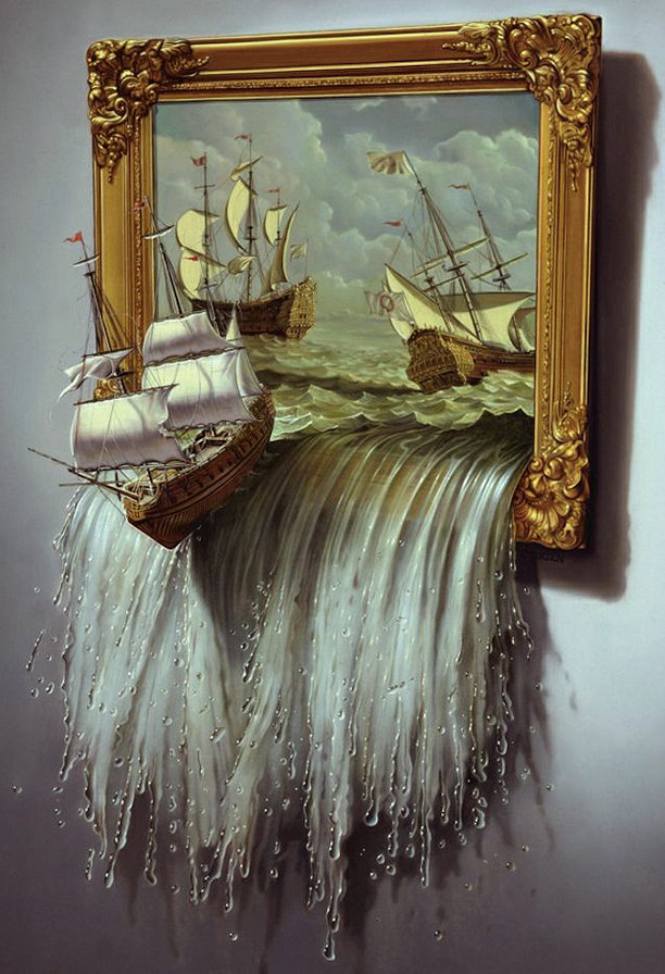 №967551 - море, вода, багет, корабли, картина - оригинал