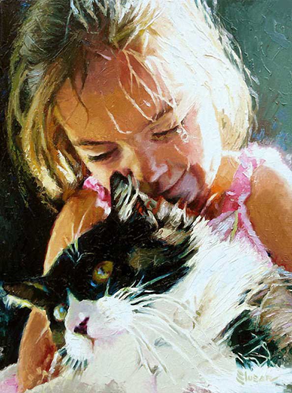 Художник Алексей Слюсар - люди, картина - оригинал