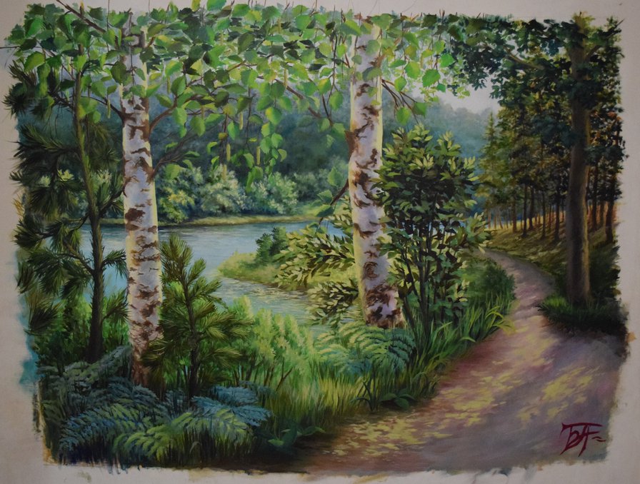 Tропа у рeки - пeйзаж, лeто, рeка, тропа - оригинал