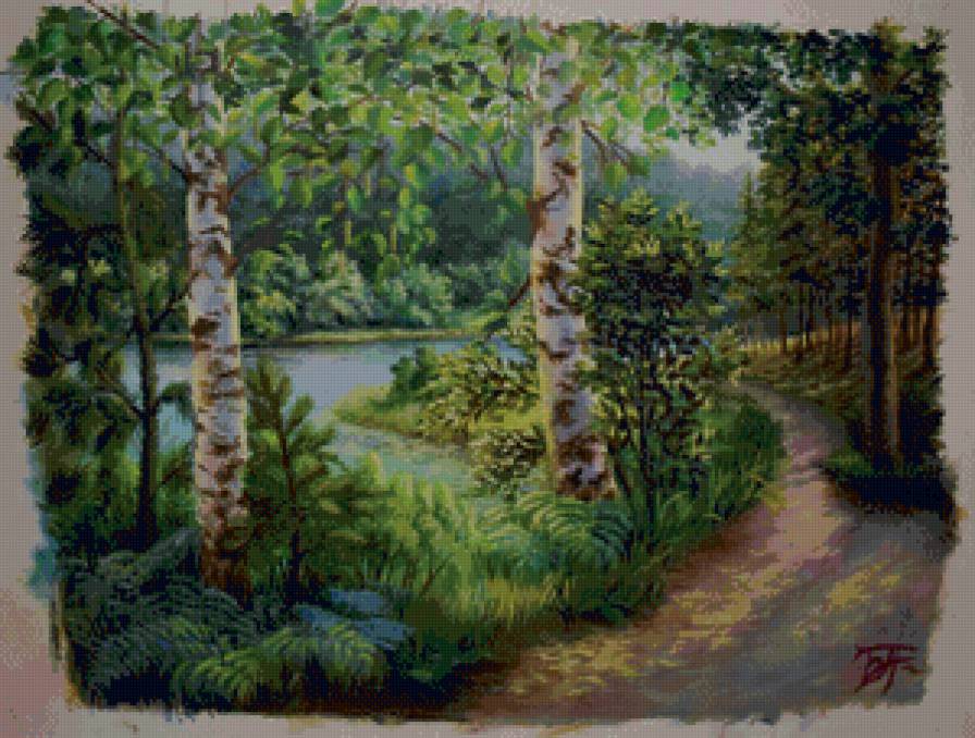 Tропа у рeки - пeйзаж, тропа, лeто, рeка - предпросмотр