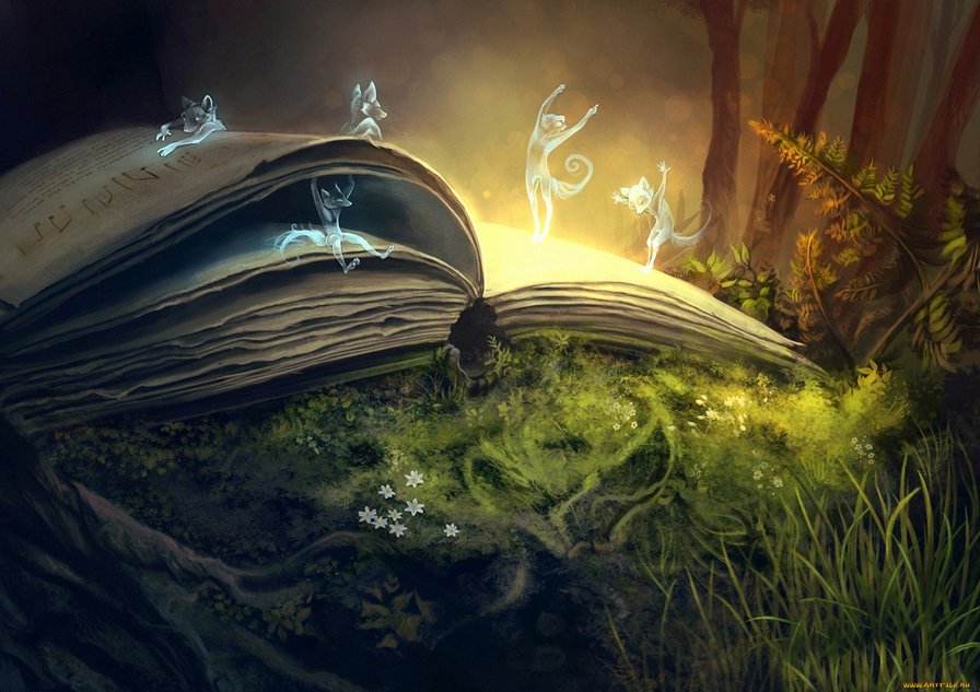 сказка - сказка лес ночь волшебство книга - оригинал