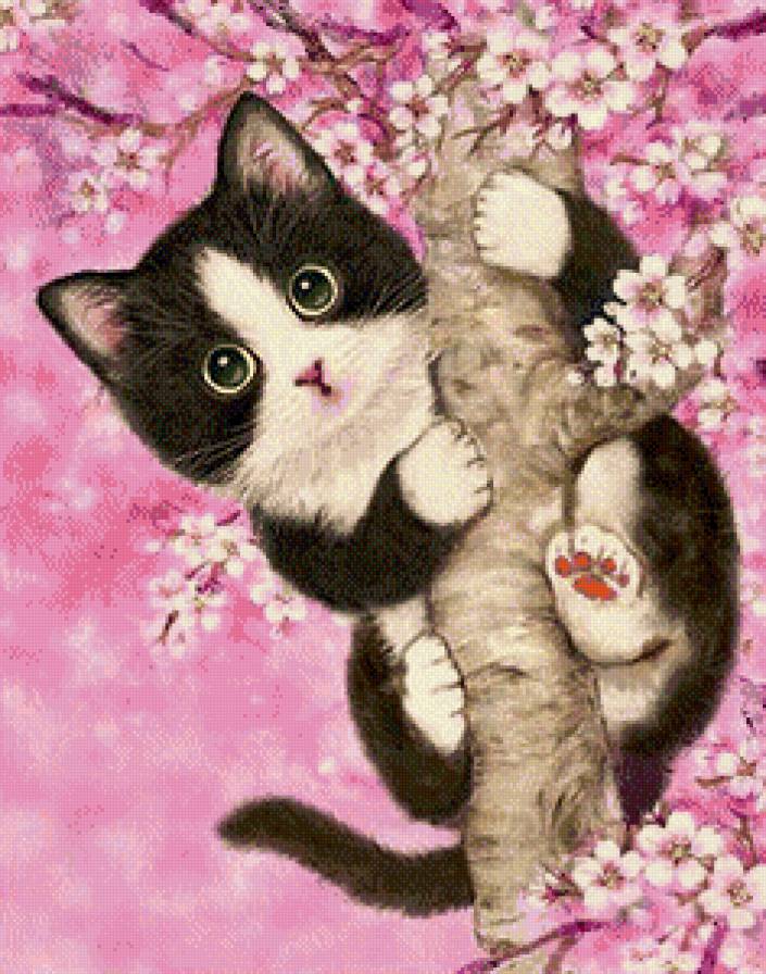 Серия "Домашние любимцы" - мультяшки, дерево, игра, котик, цветы, кот - предпросмотр