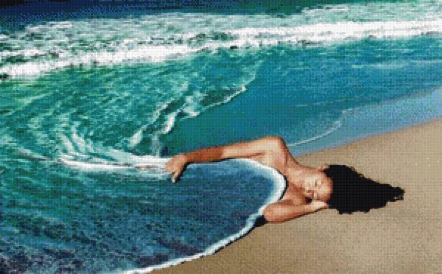 Укрыта волной - волна, море, девушка - предпросмотр