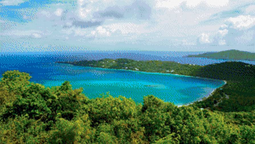 Море - вода, небо, остров, море, лес - предпросмотр