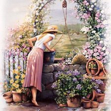 Схема вышивки «У колодца (серия"В стиле ланартэ")»