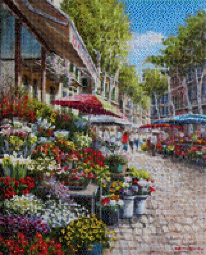 №969445 - цветочная лавка, город, городской пейзаж - предпросмотр