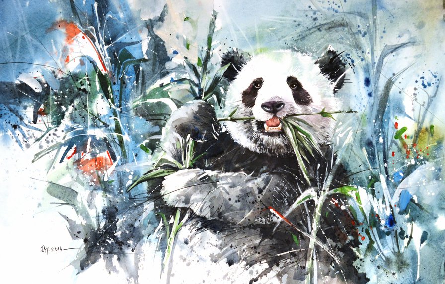 Панда - животные, абстракция, панда - оригинал