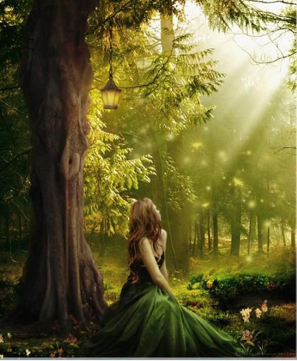 Эльф в лесу - природа, лето, эльф, лес, девушка - оригинал