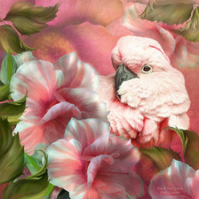 Схема вышивки «попугай в цветах»