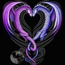 Схема вышивки «Влюбленные драконы»