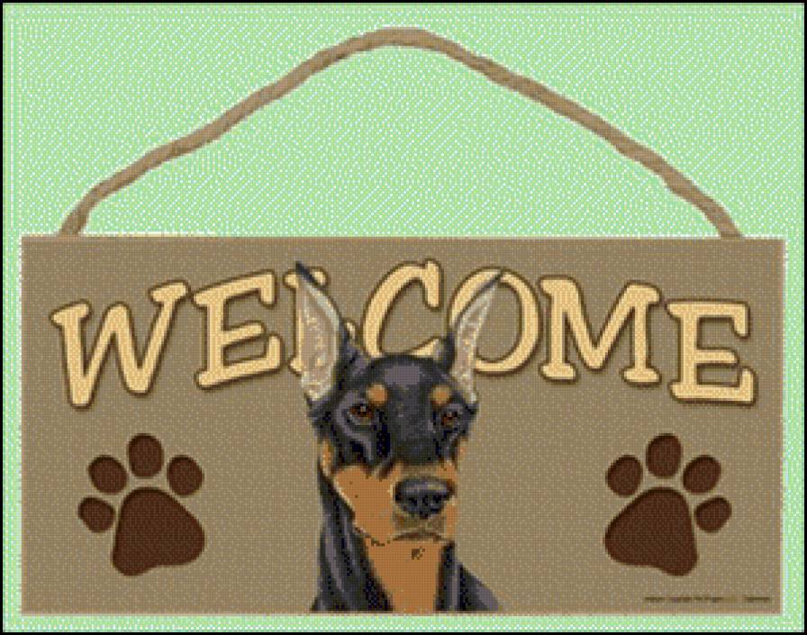 Добро пожаловать! - доберман, добро пожаловать, welcome, собака - предпросмотр