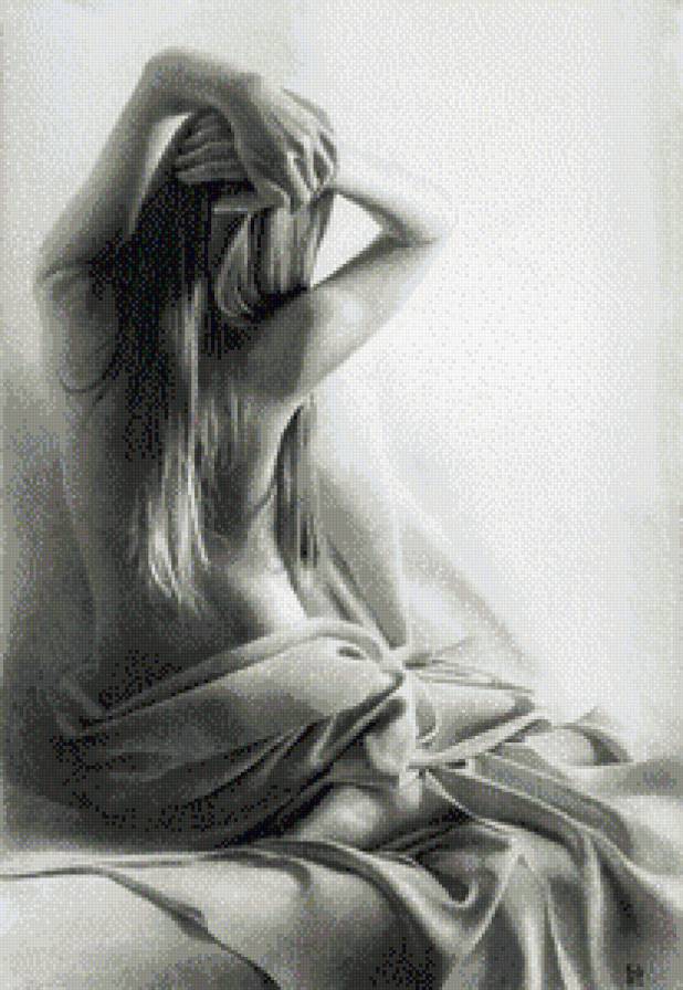 Утро - черно-белое, утро, девушка - предпросмотр