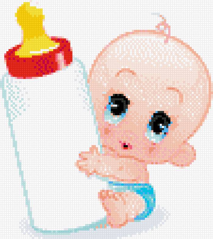 малыш с бутылкой - малыш, пупс - предпросмотр