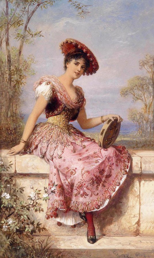 Испанская танцовщица - природа, девушка, цветы - оригинал