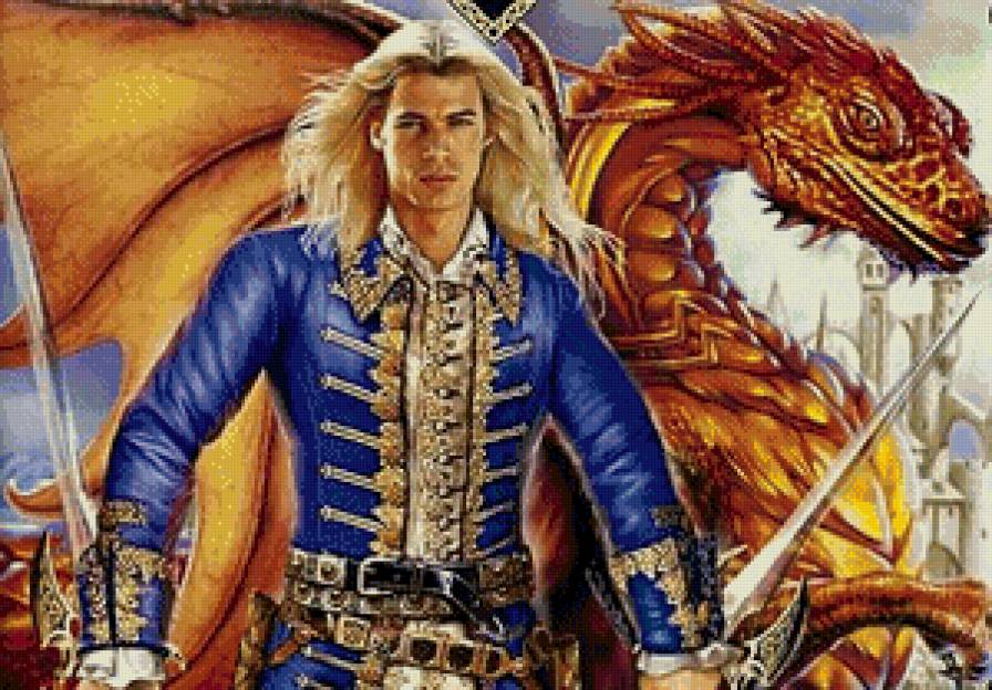 Фэнтези - парень, воин, дракон, фэнтези - предпросмотр