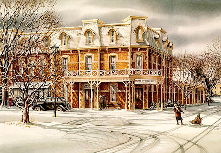 Серия "Городские пейзажи" - зима, перекресток, люди, машина, улица, снег - оригинал