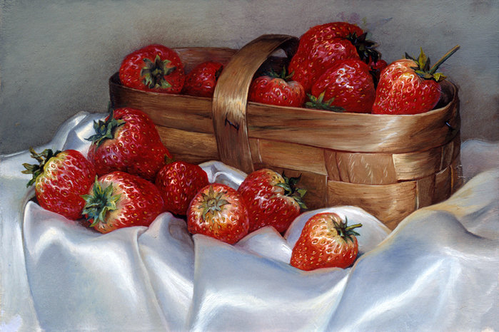 клубника в корзине - натюрморт, ягоды - оригинал