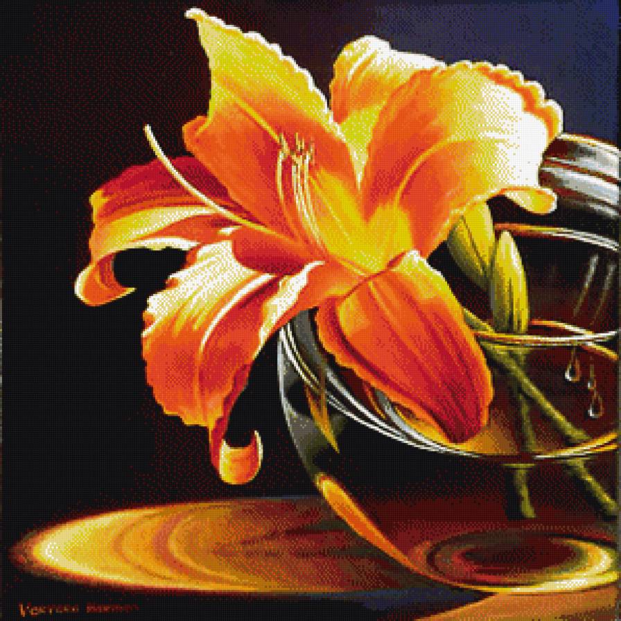 лилия в вазе - лилии, цветы - предпросмотр