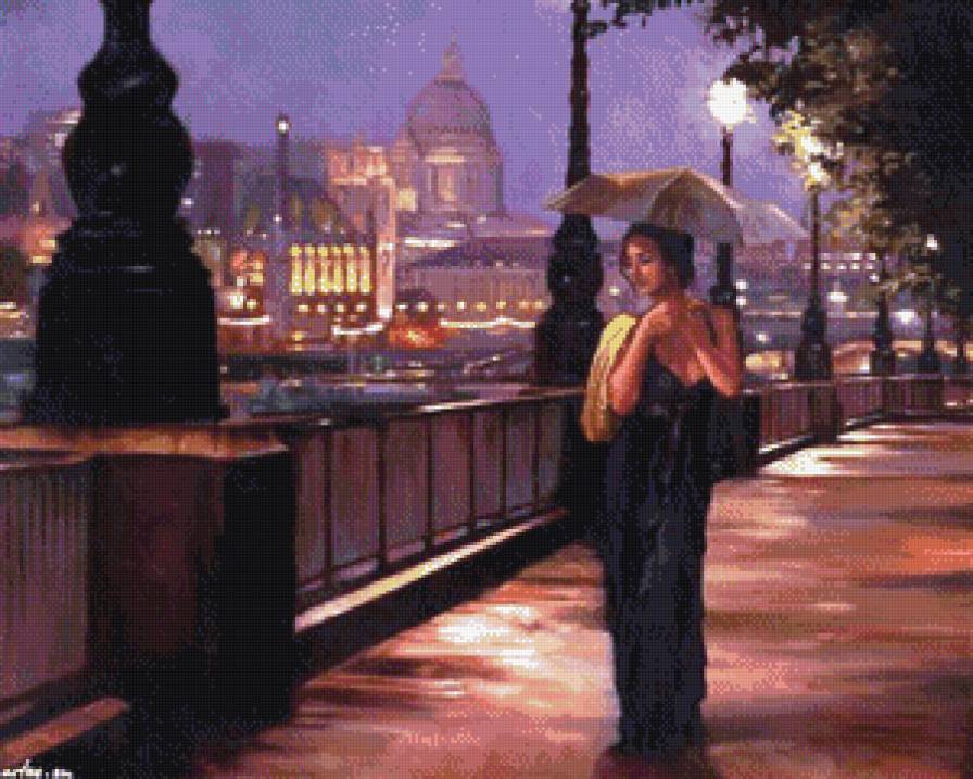 Ночная прогулка - романтика, любовь. - предпросмотр