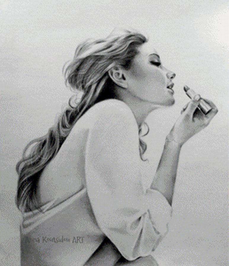 девушка с помадой - девушка, сюжет - предпросмотр