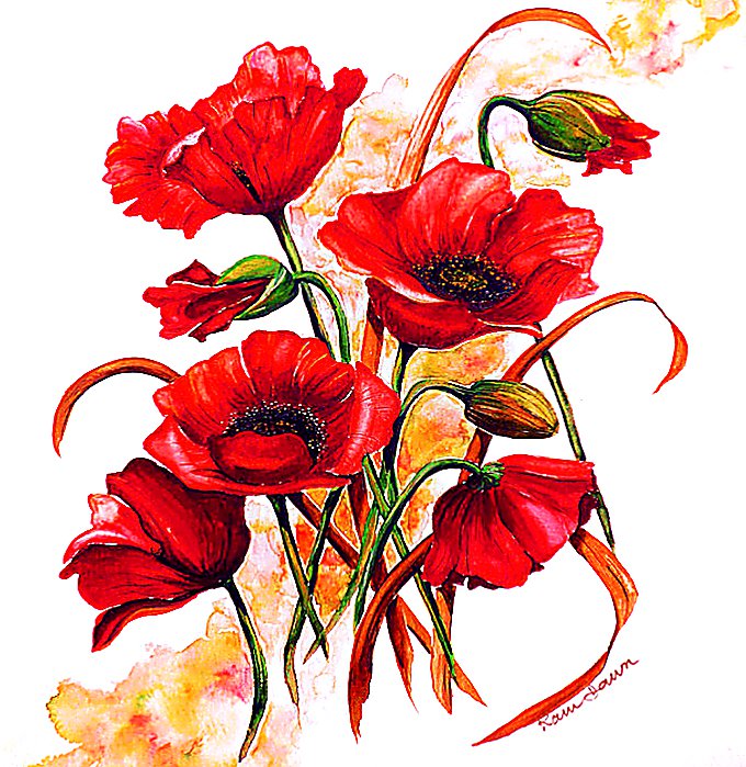 алые маки - маки, картина, цветы, живопись, панно, букет - оригинал
