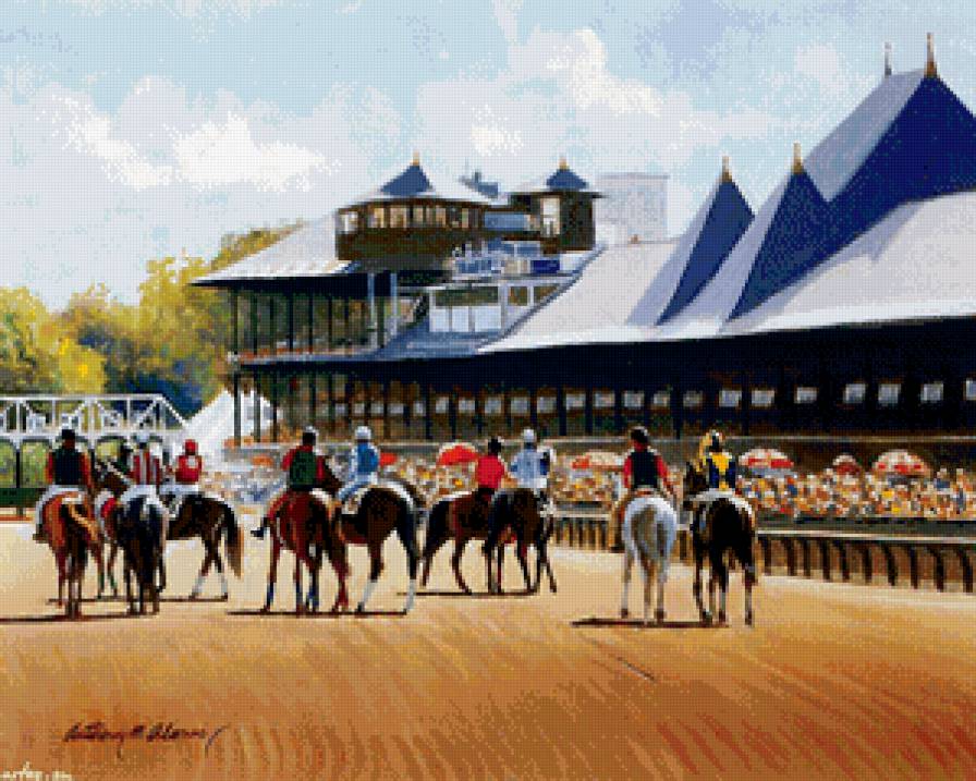 скачки - краски, жокей, животные, соревнования, картина, скачки. лошади - предпросмотр