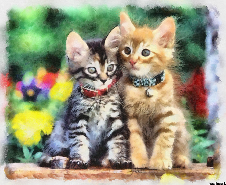 малыши котята - дети, животные, живопись, малыши, акварель, котята - оригинал