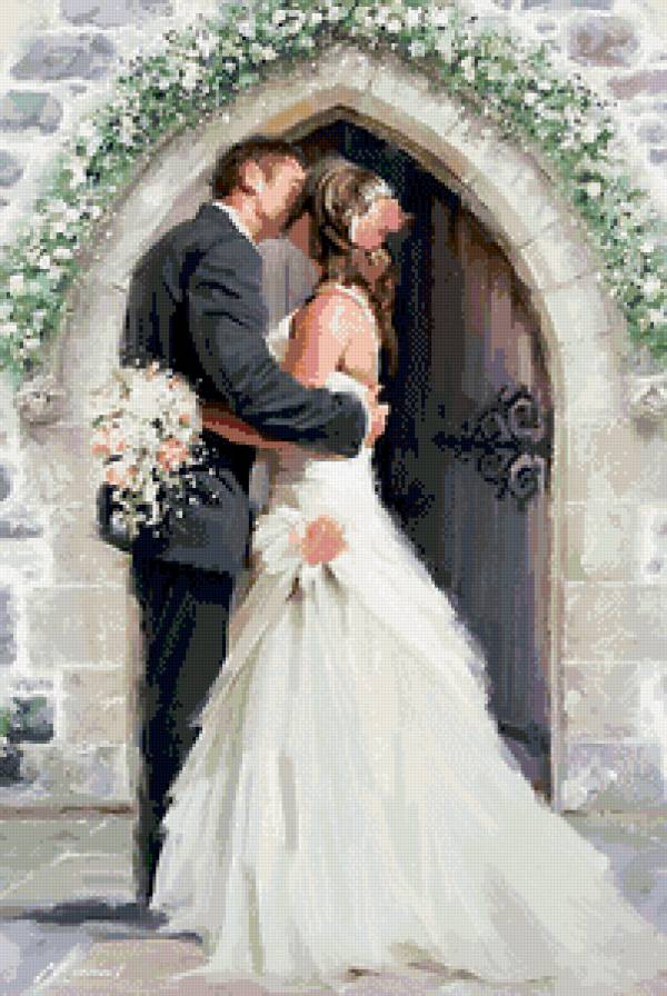 свадебный поцелуй - невеста, свадьба, праздник, жених, любовь, молодожены, семья - предпросмотр