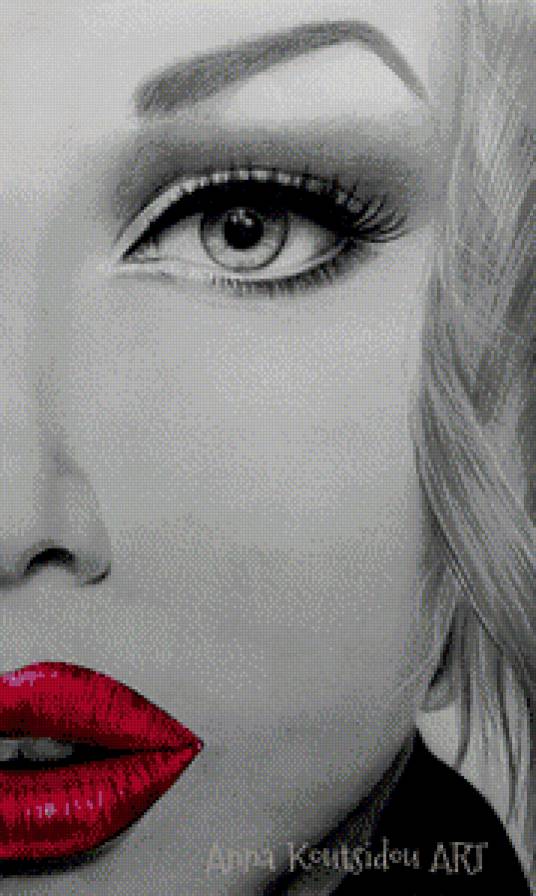 Красная помада - портрет, девушка, романтика - предпросмотр