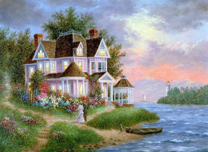 Домик у моря - море, домик, домик у моря - оригинал