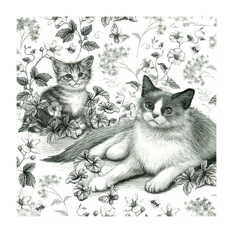 Картинки для декупажа кошки монохром. Кошка на природе. Кошка монохром рисунок. Кошки Монохромная картина на стену. Cat scene