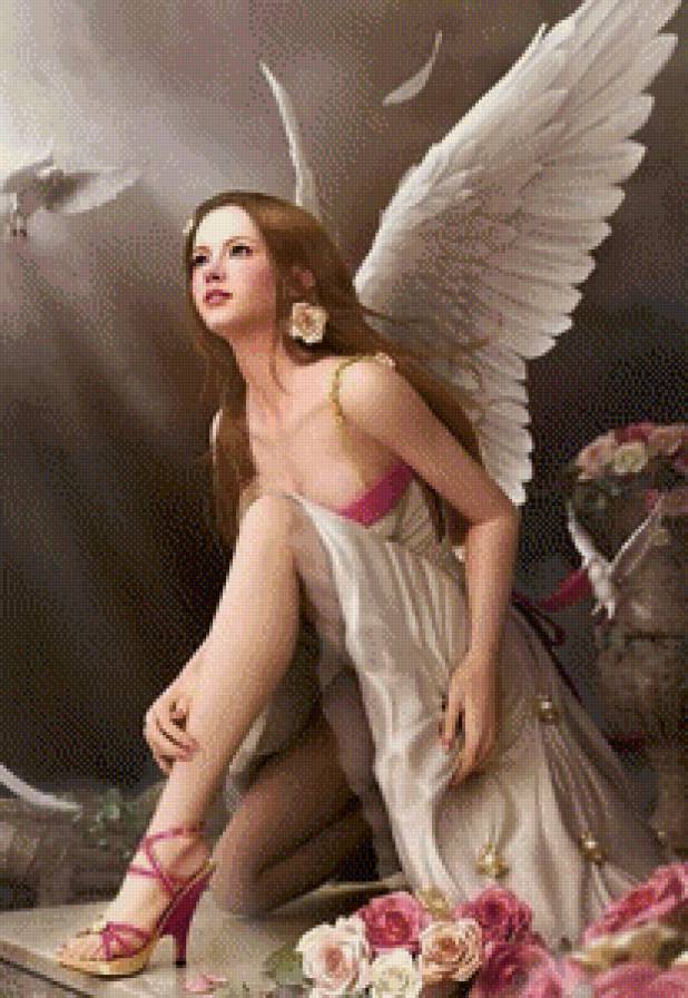 Ангелок - девушка, с крыльями, ангел, фэнтези, красивая - предпросмотр