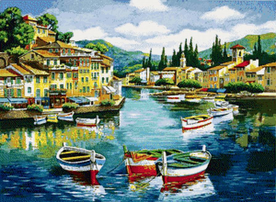 Серия "Пейзажи" - море, горы, набережная, цветы, лодки - предпросмотр