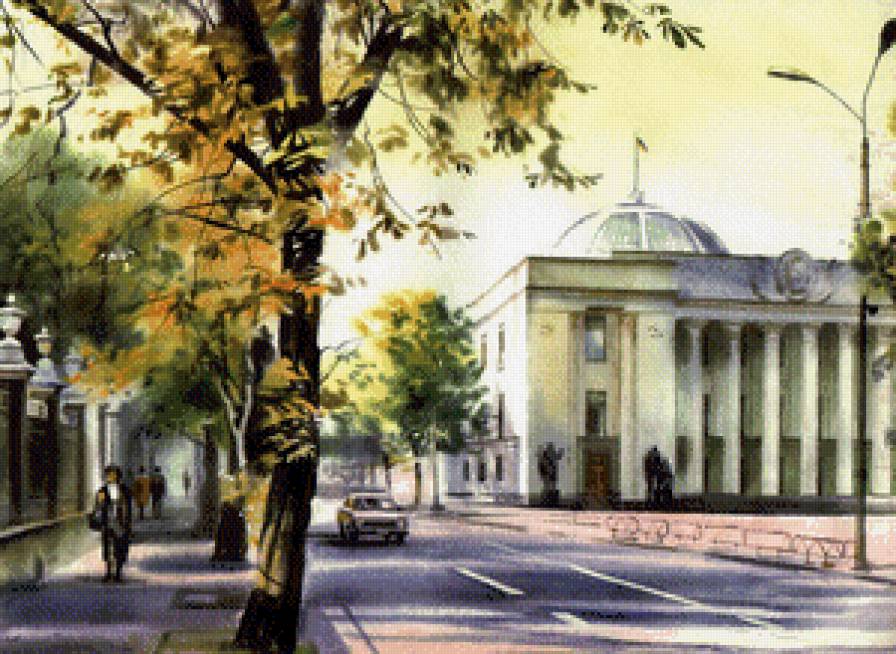 Акварель № 12 - живопись, архитектура, картина, искусство - предпросмотр