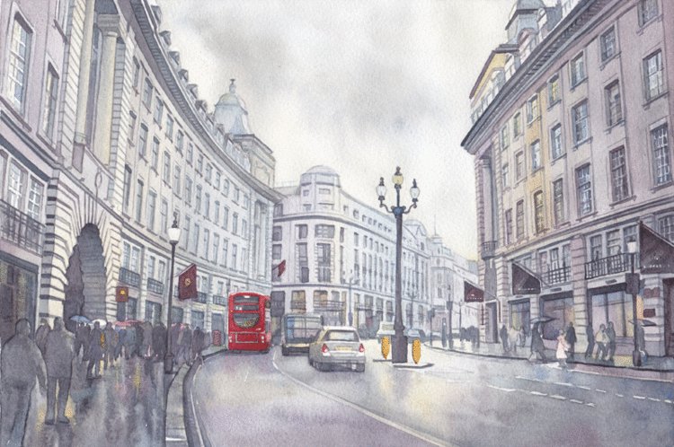 Акварель № 17 - живопись, архитектура, картина, искусство - оригинал