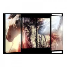 Схема вышивки «Индеец и лошадь»