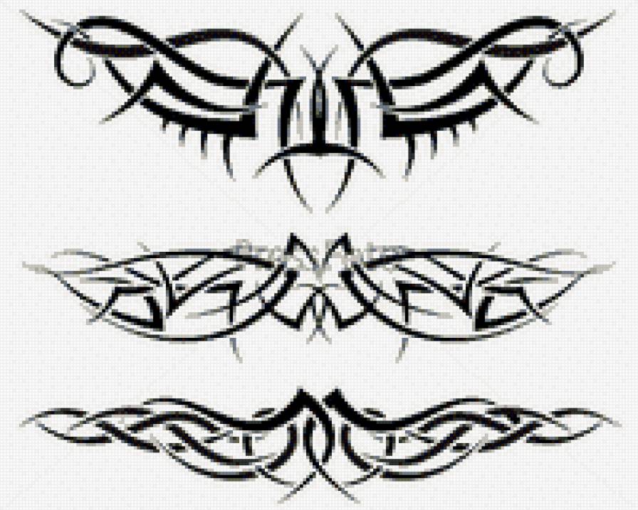 Тату - тату, черное белое - предпросмотр