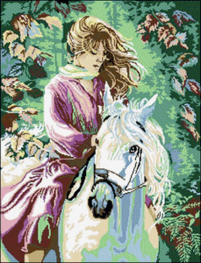 амазонка - лошадь, девушка - предпросмотр