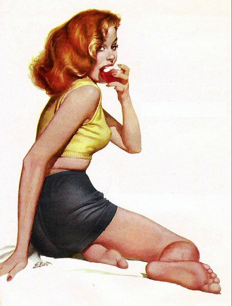 Рыженькая - рыжая, яблоко, рыженькая, девушка - оригинал