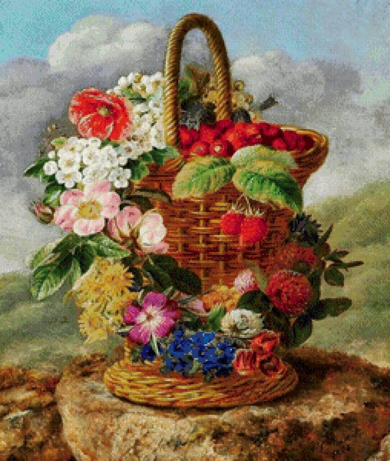 серия "корзины" - корзина.цветы. - предпросмотр