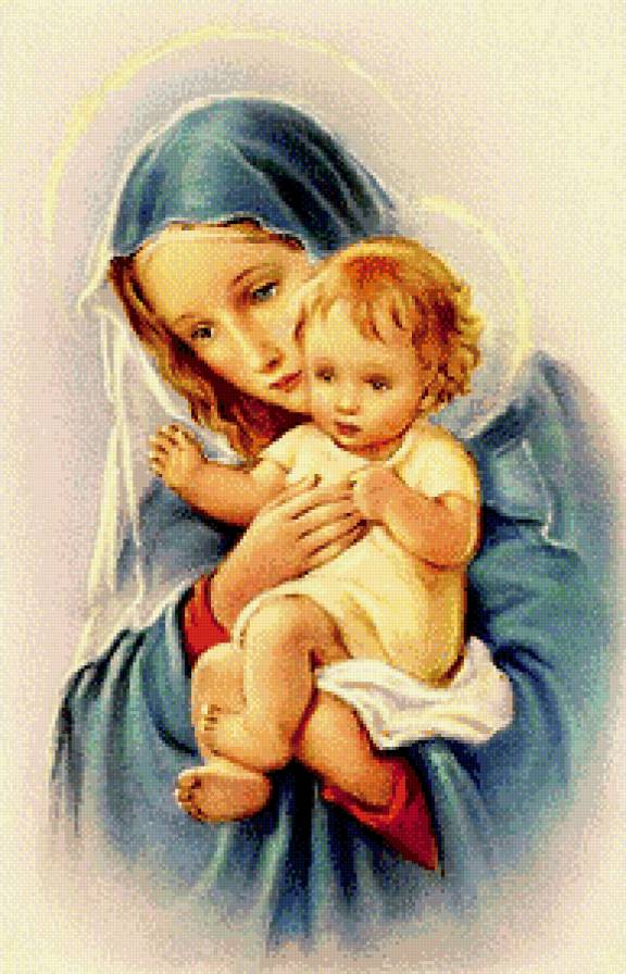 Серия "Мать и дитя" - мадонна с младенцем, картина - предпросмотр