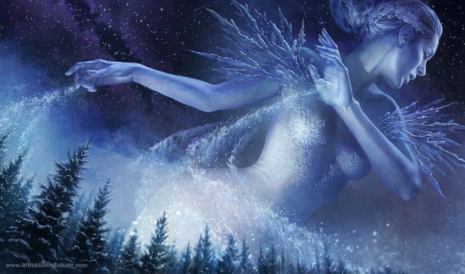 Снежная королева - девушка, зима, магия - оригинал